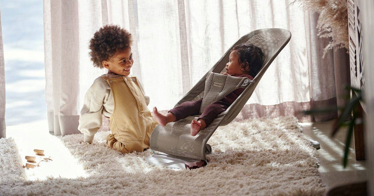 BABYBJORN BLISS MESH Sun Lounger and Seat in One to 2 Years Old Grey Beige Manufacturer code 0061027