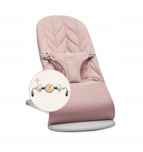 BABYBJORN - Petal Quilt Sun Lounger Extinguished Pink + Toy Googly Eyes Pastels Brand BabyBjörn
