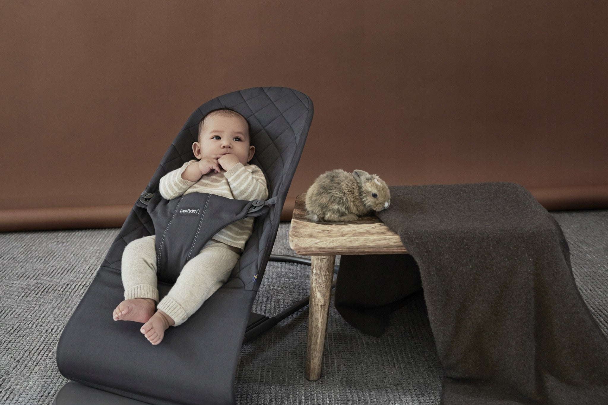BABYBJORN lounger Bliss (Woven) Anthracite grey up to 13 kg folding Manufacturer code 7317680060211