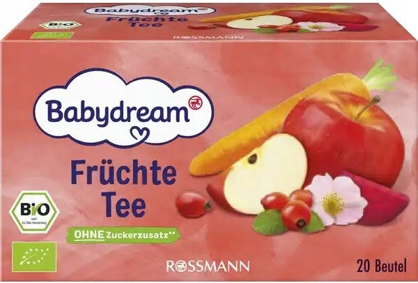 BABYDREAM BIO FRUIT TEA WITHOUT SUGAR 20 PCS