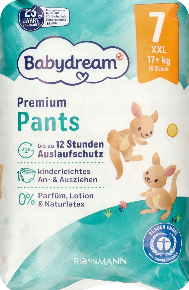 BABYDREAM Premium Diapers size 7 XXL 17+kg 16 pieces
