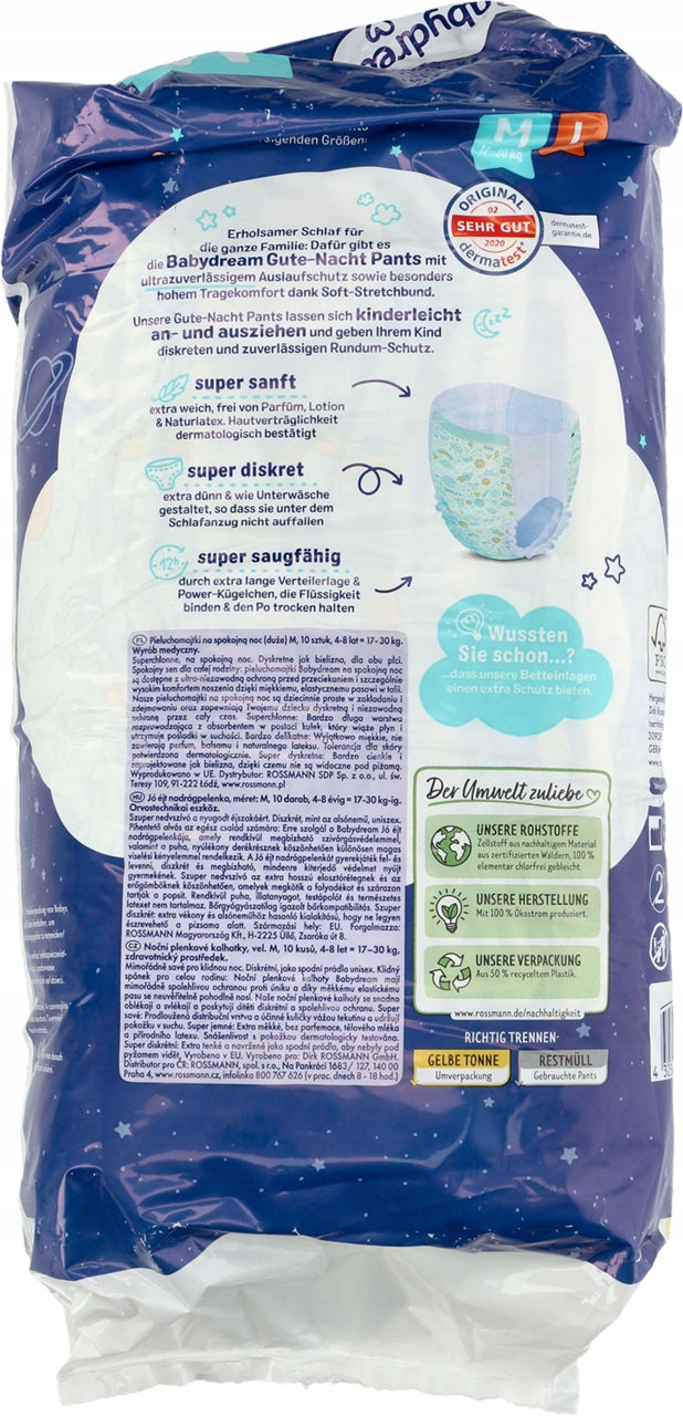 BABYDREAM Unisex night diapers size M 17-30 kg 10 pieces Line other