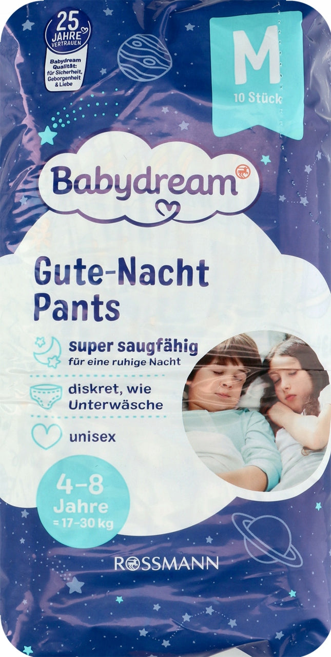 BABYDREAM Unisex night diapers size M 17-30 kg 10 pieces