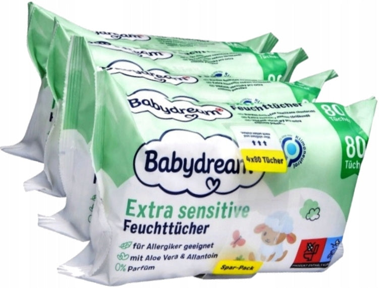 BABYDREAM WET WIPES WITH ALOE VERA 2x320=640 pcs. Manufacturer code Wet Wipes Chusteczki nawilżane
