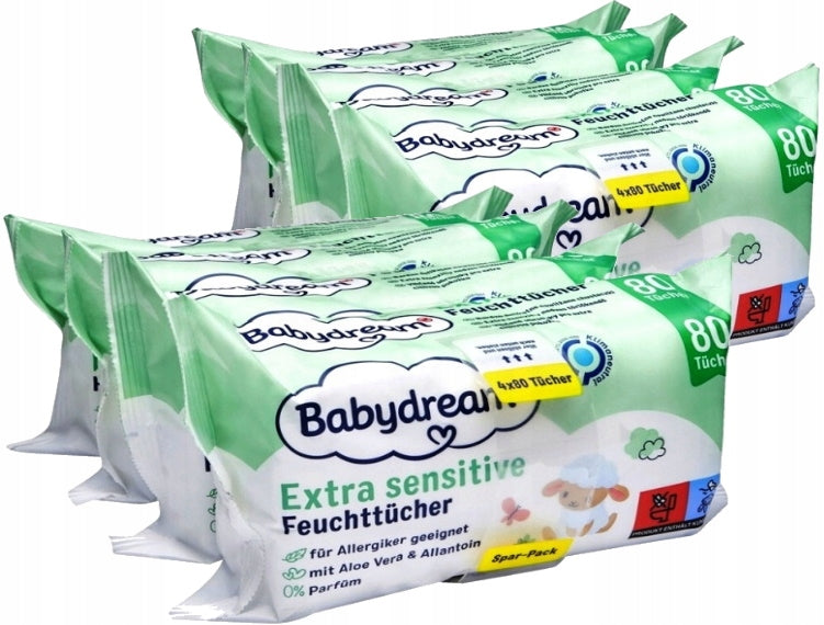 BABYDREAM WET WIPES WITH ALOE VERA 2x320=640 pcs.