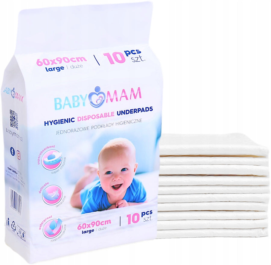 BABYMAM DISPOSABLE FOUNDATION 60x90 cm HYGIENE FOUNDATIONS CHANGING TABLE 10pcs