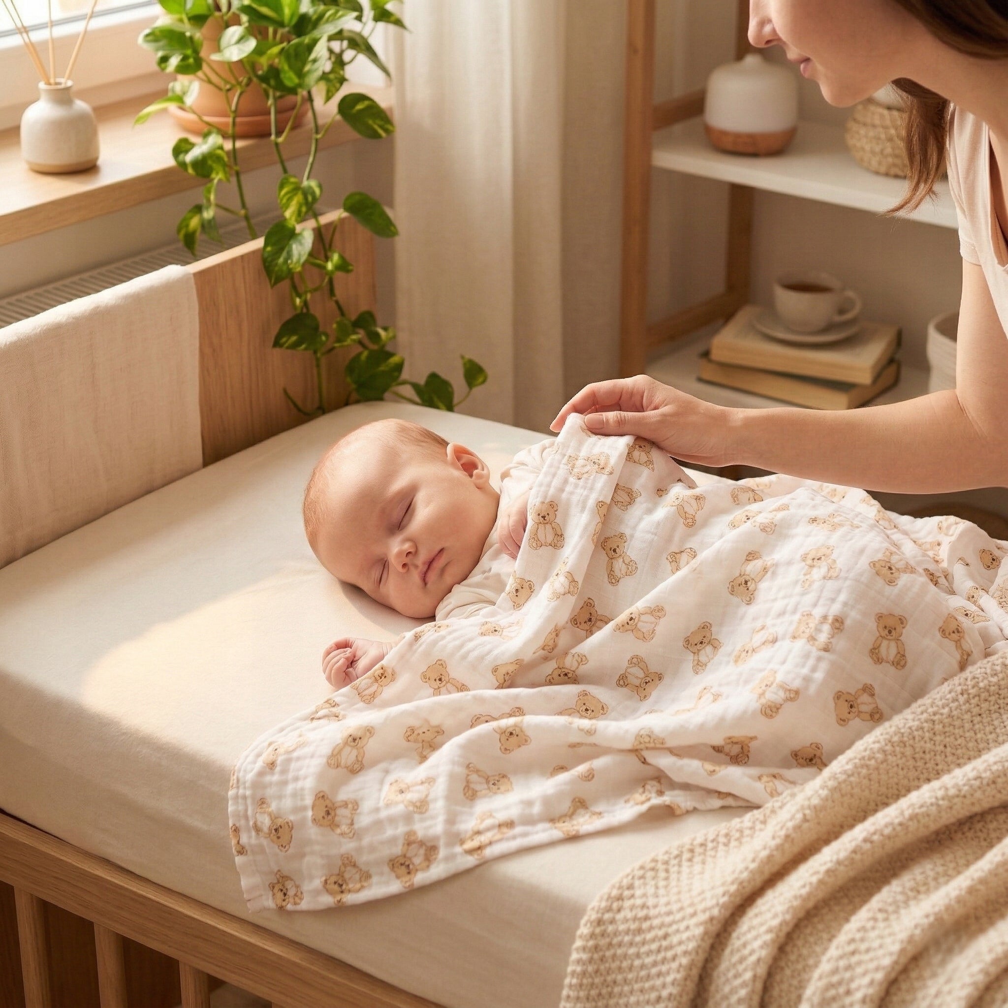 BABYMAM MUSLIN DIAPER BLANKET SWADDLE 120x120cm Medical device no
