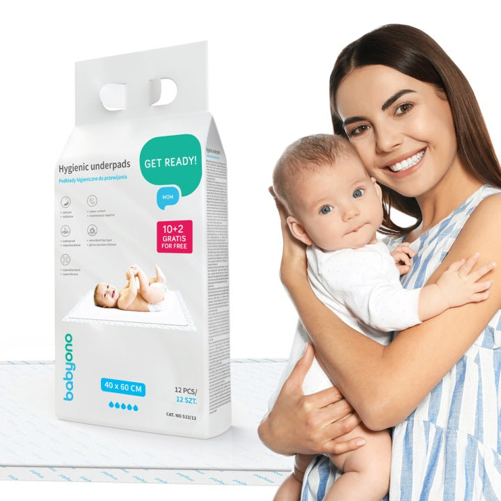 BABYONO CHANGING PADS WITH ADHESIVE 12 pcs. 40x60 cm