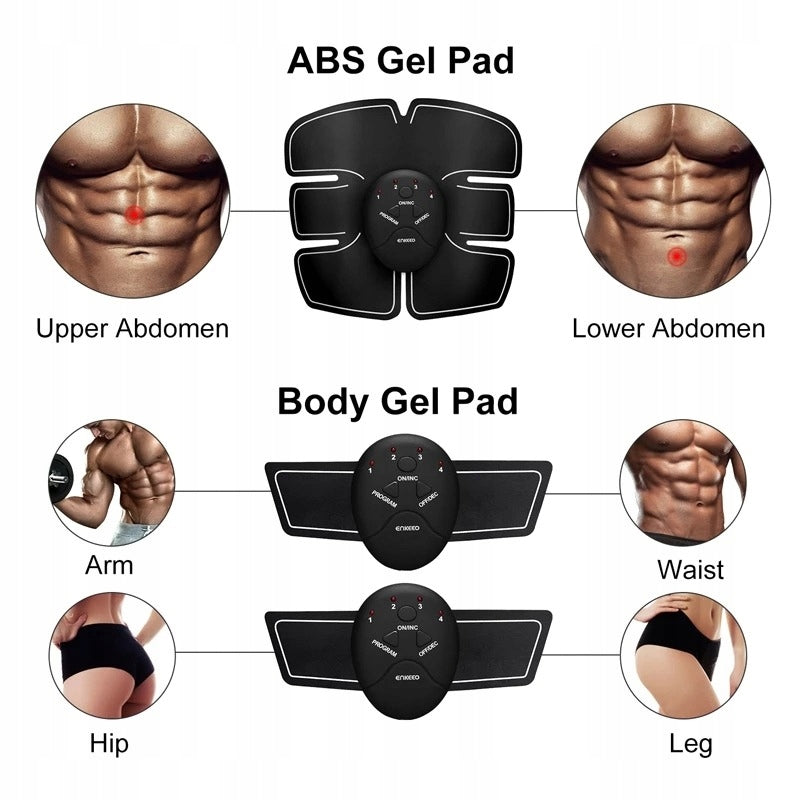 BACK ABDOMINAL MUSCLE ELECTROSTIMULATOR BICEPS MASSAGE ELECTRO STIMULATOR 3IN1 Size universal