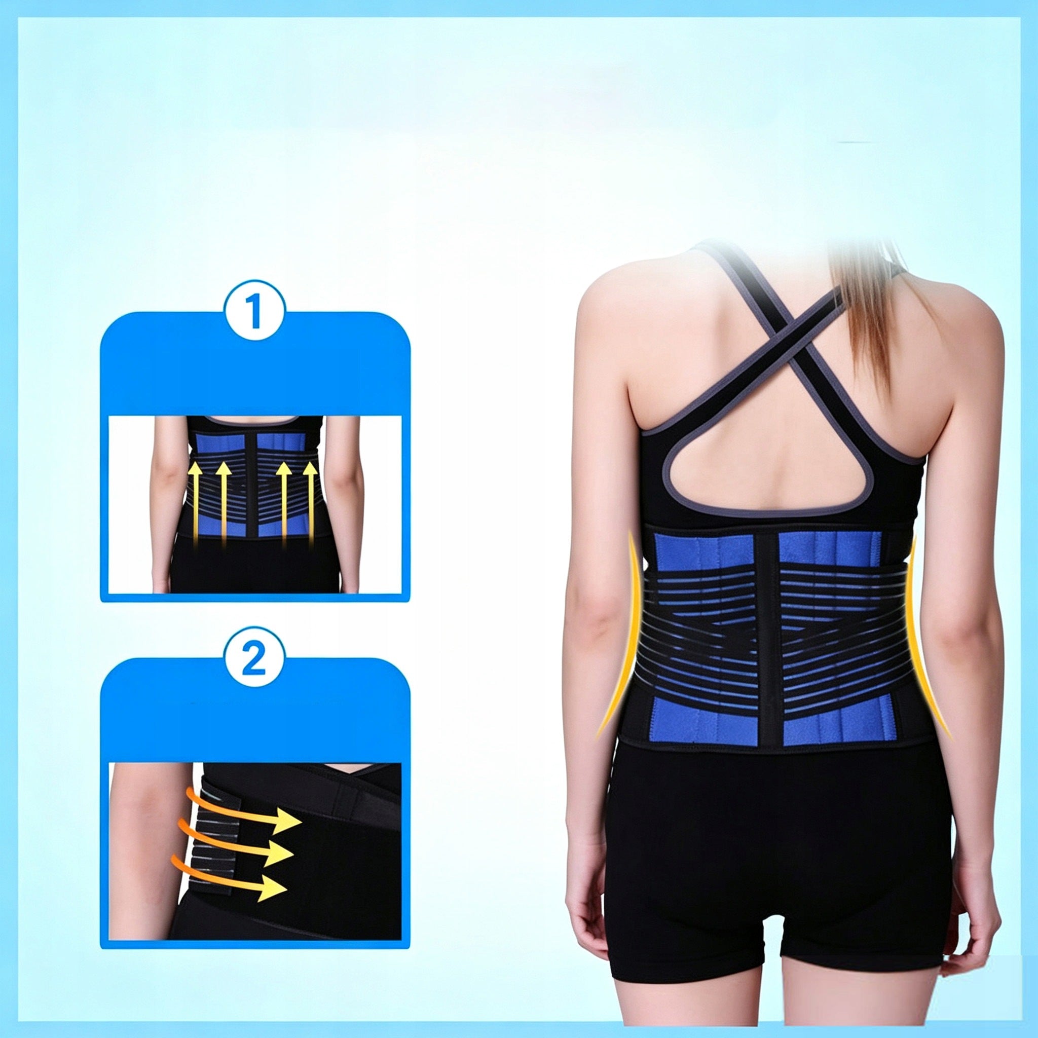 BACK EXERCISE BELT – SUPPORTING WAIST SLIMMING SPORTS Size universal