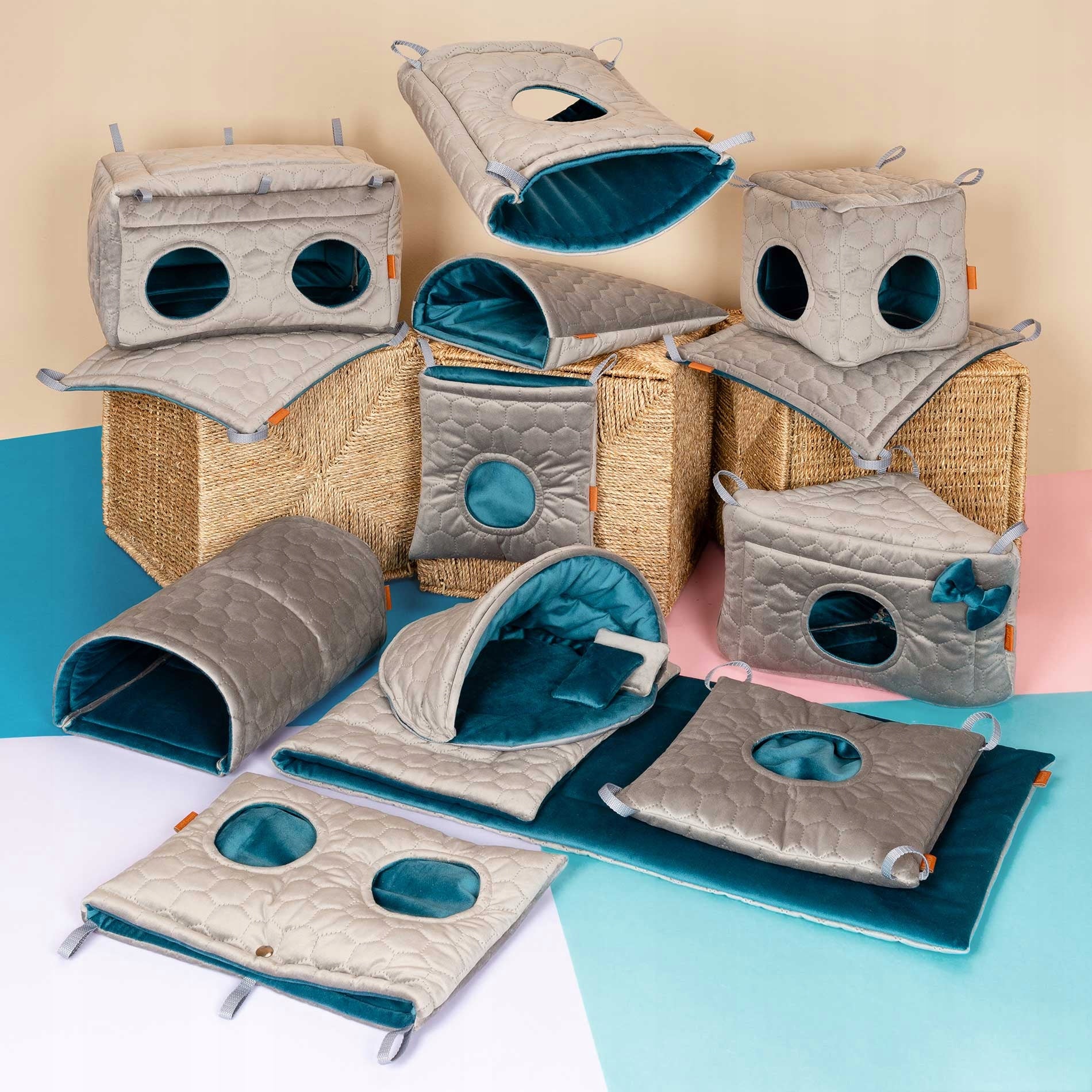 BACKING double-sided mat for dog playpen cage 120x60 cm Ukory BLUE Model MATA MATERAC dla psa 120x60cm Szara