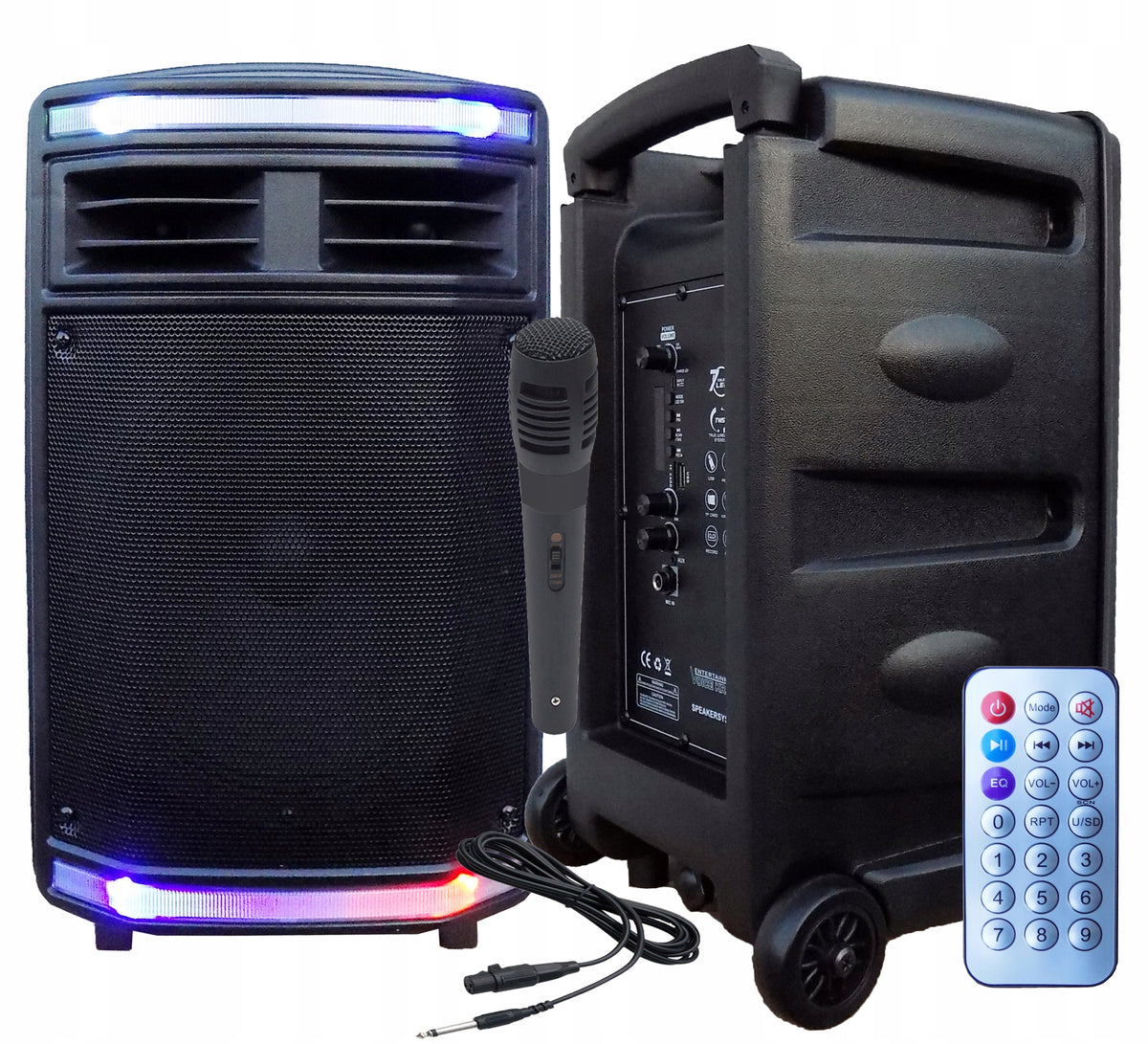BACKLIT SPEAKER COLUMN PORTABLE BLUETOOTH USB BATTERY