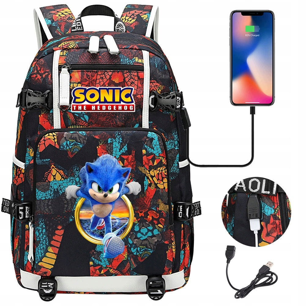 BACKPACK A4 Sonic WATERPROOF USB PATTERNS Best gift of all Manufacturer code drey6tryhdfrg