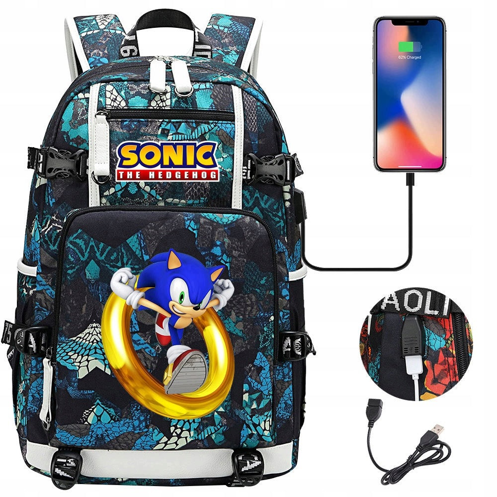 BACKPACK A4 Sonic WATERPROOF USB PATTERNS Best gift of all Packaging status original