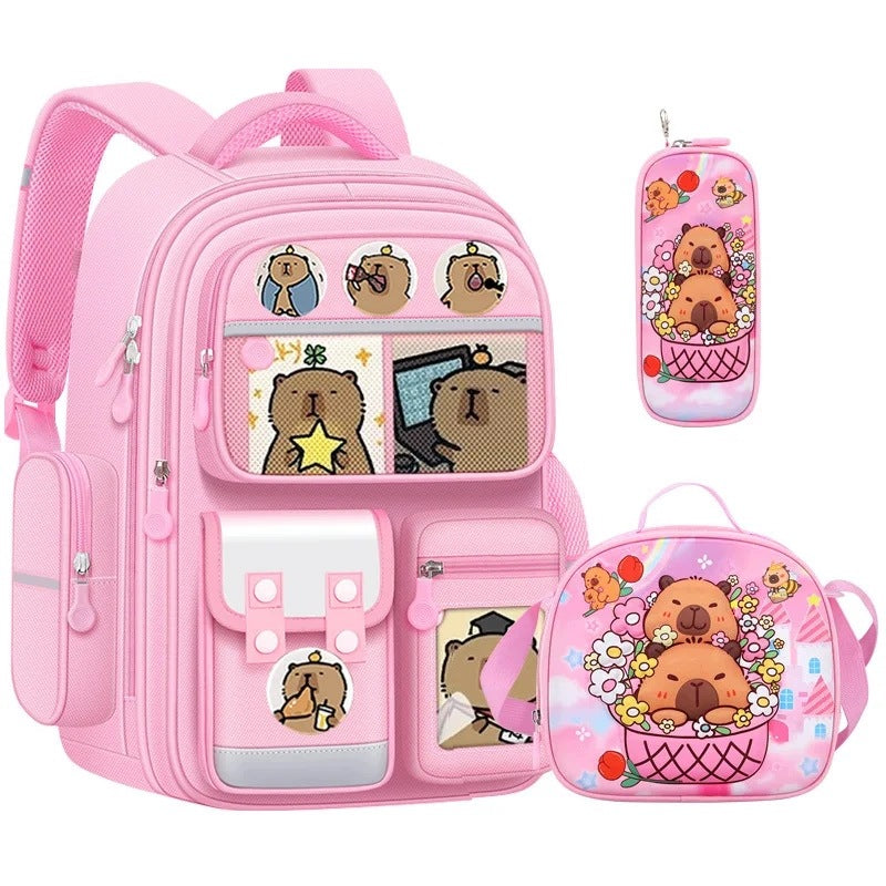 BACKPACK CAPYBARA SCHOOL SATCHEL A4 LARGE CLASS 3-6+ HANGER Brand no brand