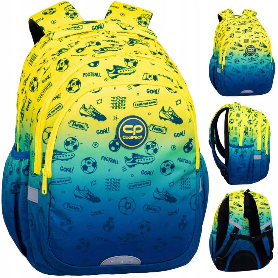 BACKPACK COOLPACK SCHOOL FOOTBALL BALL CLASS 13 SET WATER BOTTLE PENCIL CASE CP Manufacturer code 6403