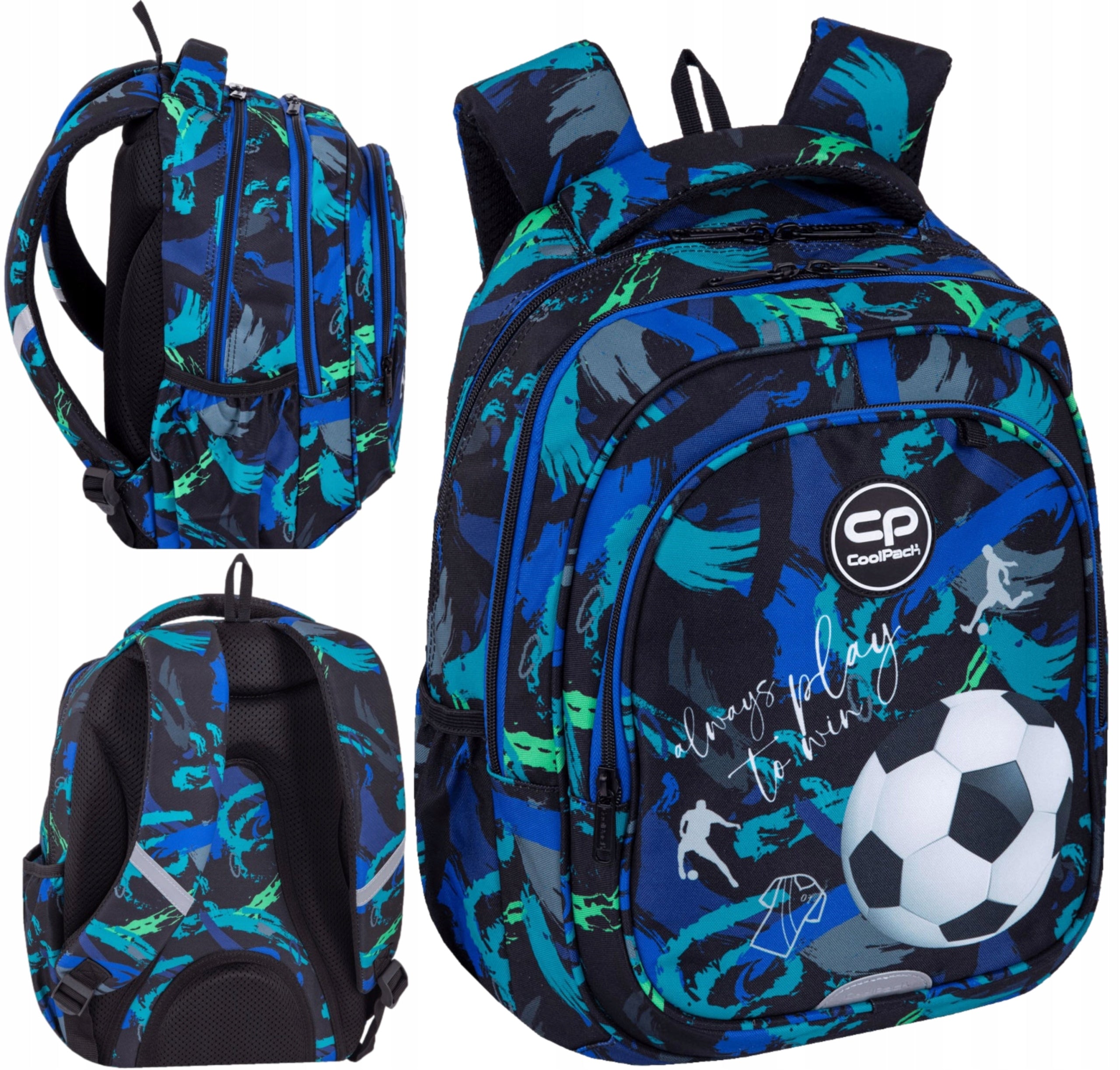 BACKPACK CoolPack SCHOOL YOUTH FAST FOOTBALL BALL CLASS 1-3