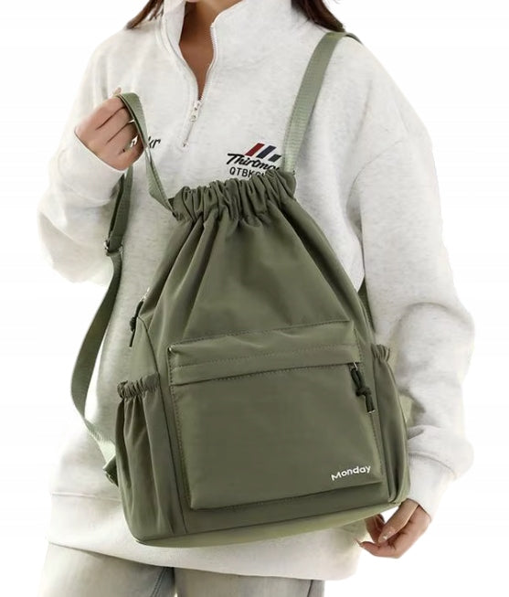 BACKPACK KHAKI BAG PULL-DOWN SCHOOL SPORTS ROOMY FOR TERRAMODA TRIP Brand Terra Moda
