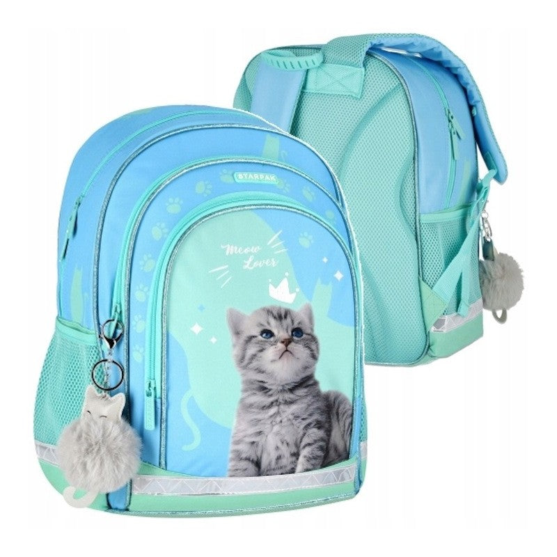 BACKPACK KITTEN CUTIES TURQUOISE WITH KITTEN