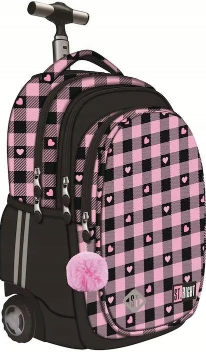 BACKPACK ON WHEELS 4 CHAMBER TB1 PINK CHECKERED