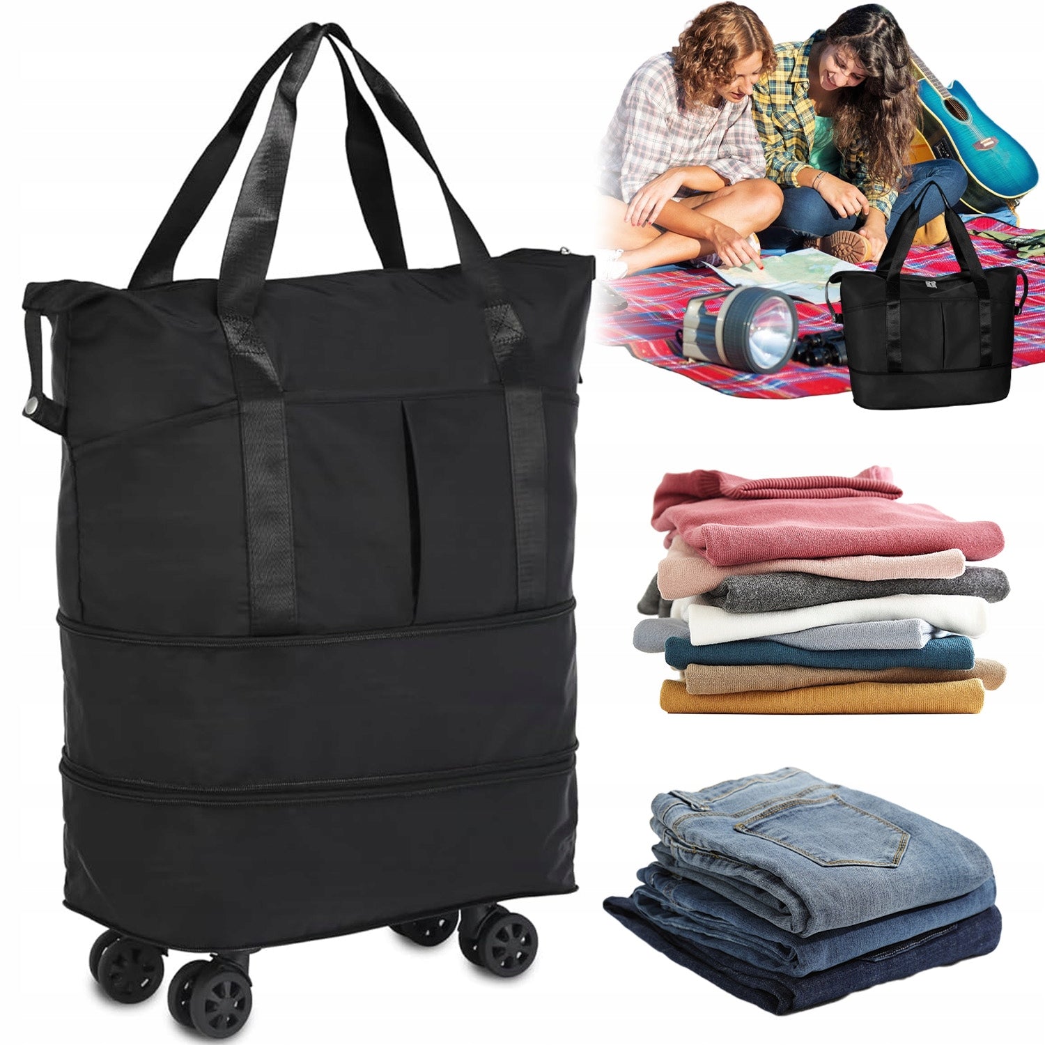 BACKPACK ON WHEELS 54 L SMOOTH CASTORS EXPANDABLE HIGH LOAD CAPACITY