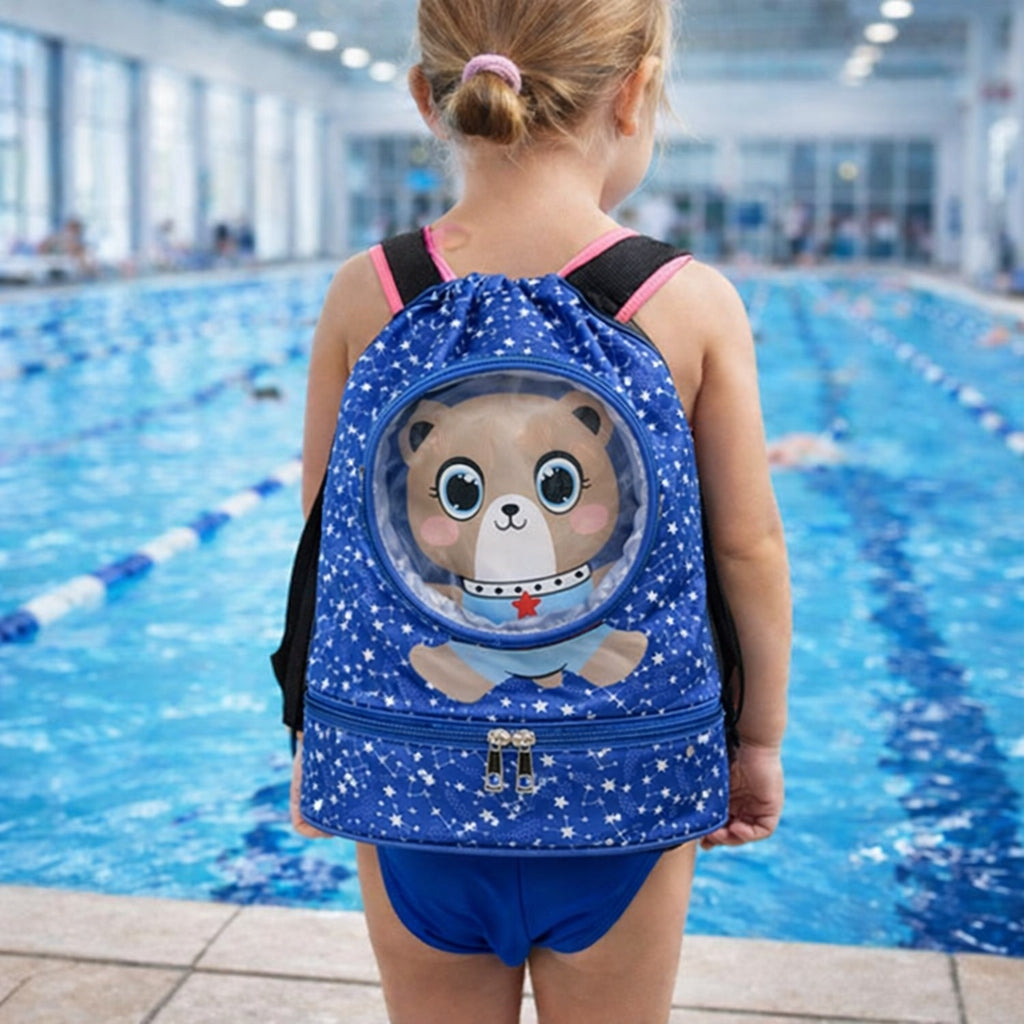 BACKPACK POOL bag training for children SPORTS training WATERPROOF Manufacturer code Plecak worek na basen dla dzieci na pływanie