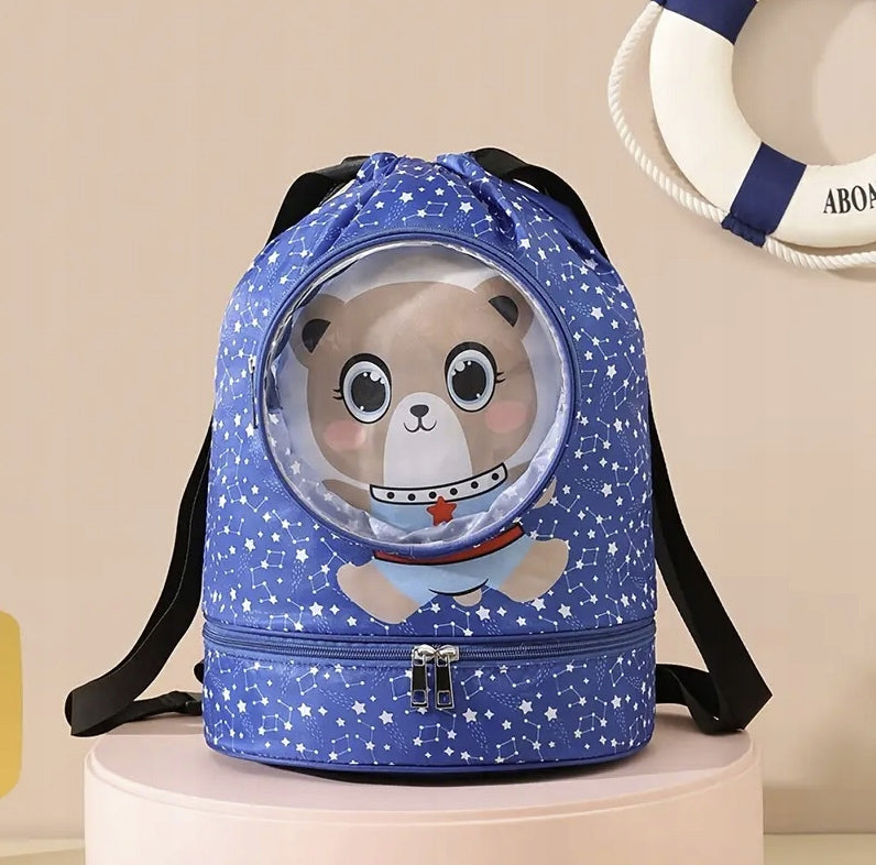 BACKPACK POOL bag training for children SPORTS training WATERPROOF Model Torba na basen dla dzieci z miejscem na okulary