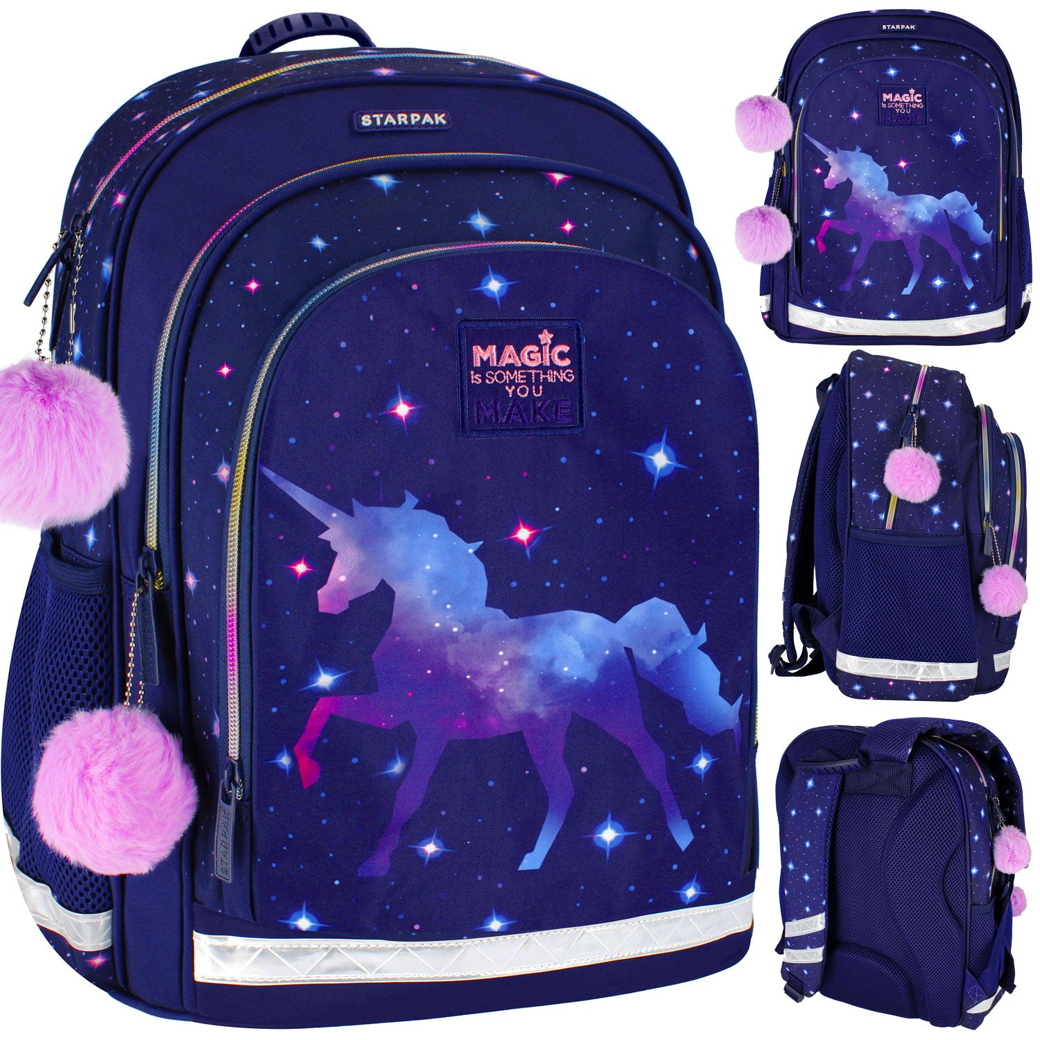 BACKPACK SCHOOL SATCHEL FOR GIRLS CLASS 1 3 GALAXY UNICORN