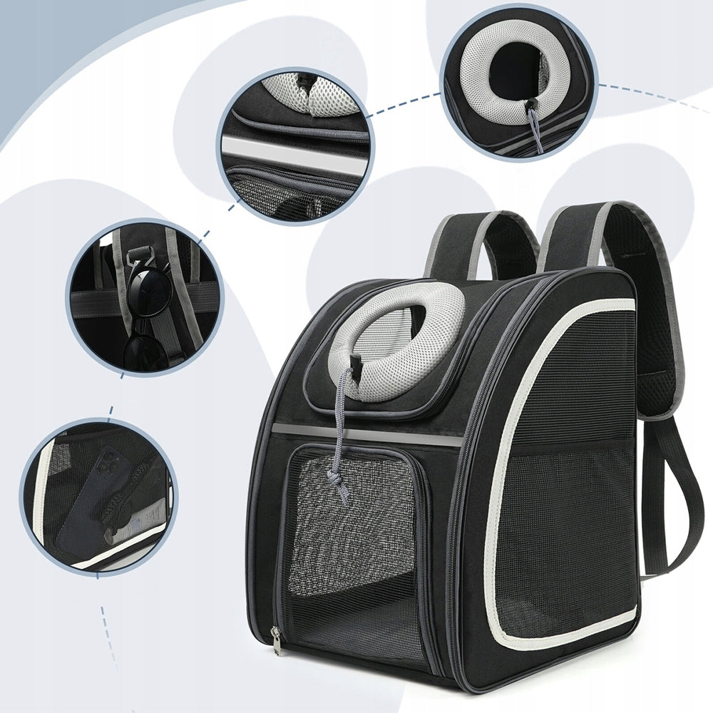 BACKPACK TRANSPORTER FOR CAT AND DOG WITH POCKETS LOTS OF AIR BREATHABLE Material other