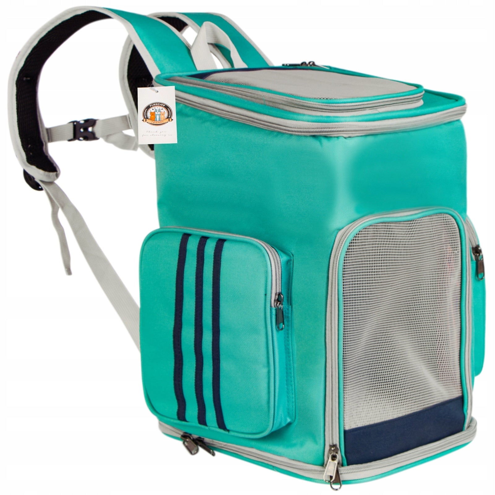 BACKPACK TRANSPORTER FOR DOG AND CAT TURQUOISE STRONG INDESTRUCTIBLE RESISTANT Kind backpack