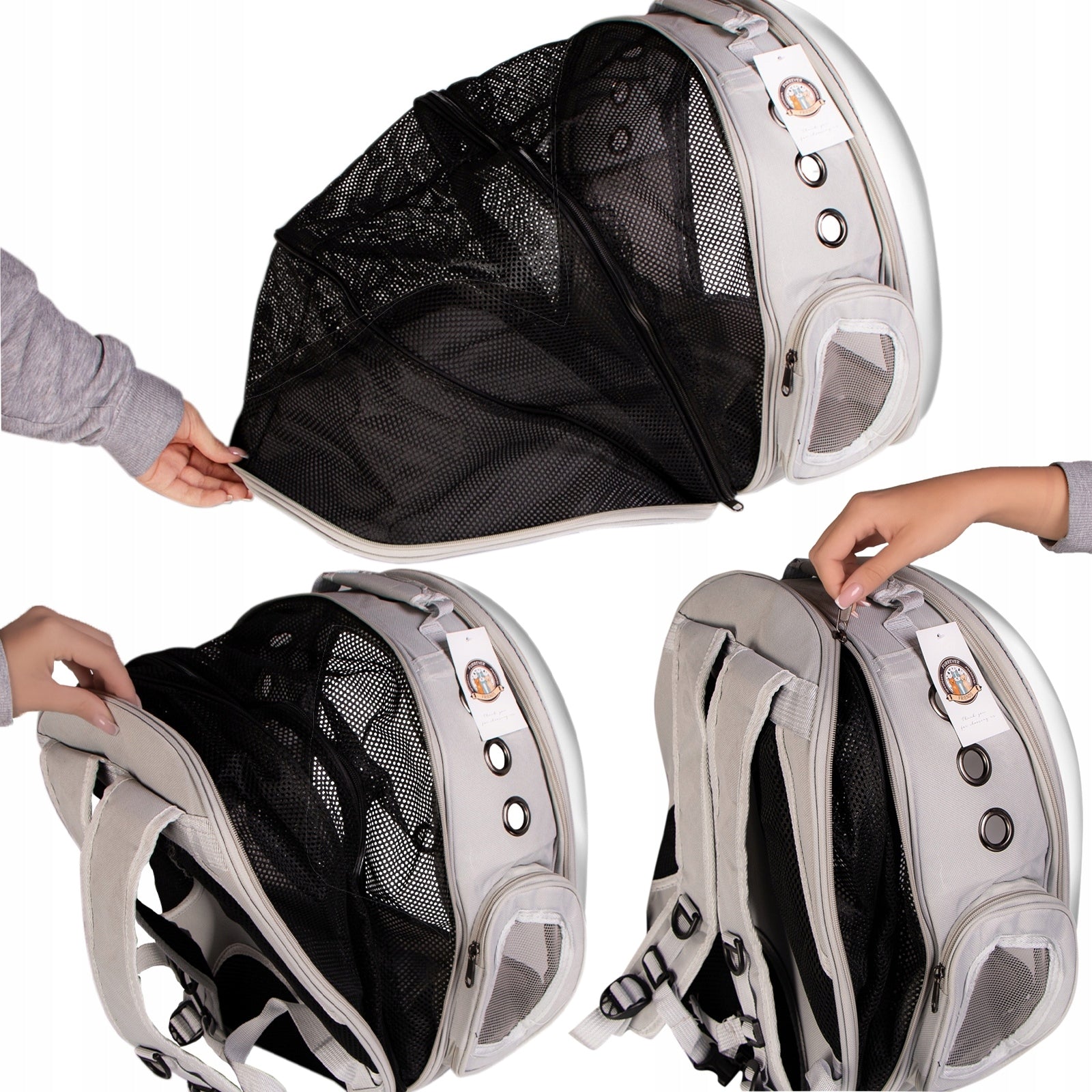 BACKPACK TRANSPORTER FOR DOG CAT WITH ADDITIONAL POCKET EAN (GTIN) 5905280165379