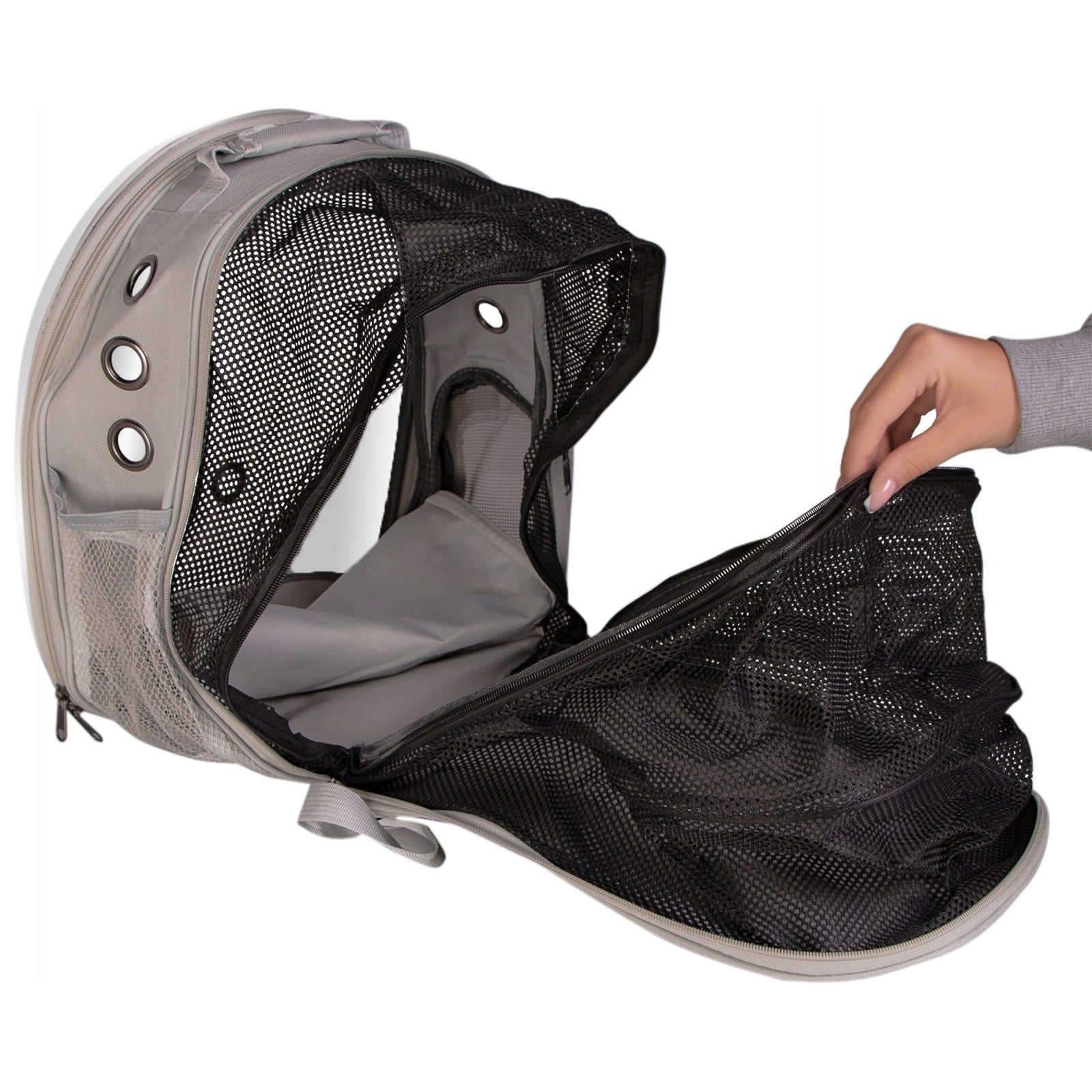 BACKPACK TRANSPORTER FOR DOG CAT WITH ADDITIONAL POCKET Product height 34 cm