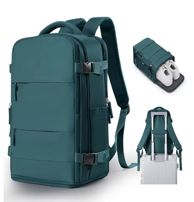 BACKPACK TRAVEL DIMENSION FOR RYANAIR AND WIZZAIR HAND LUGGAGE USB TURQUOISE