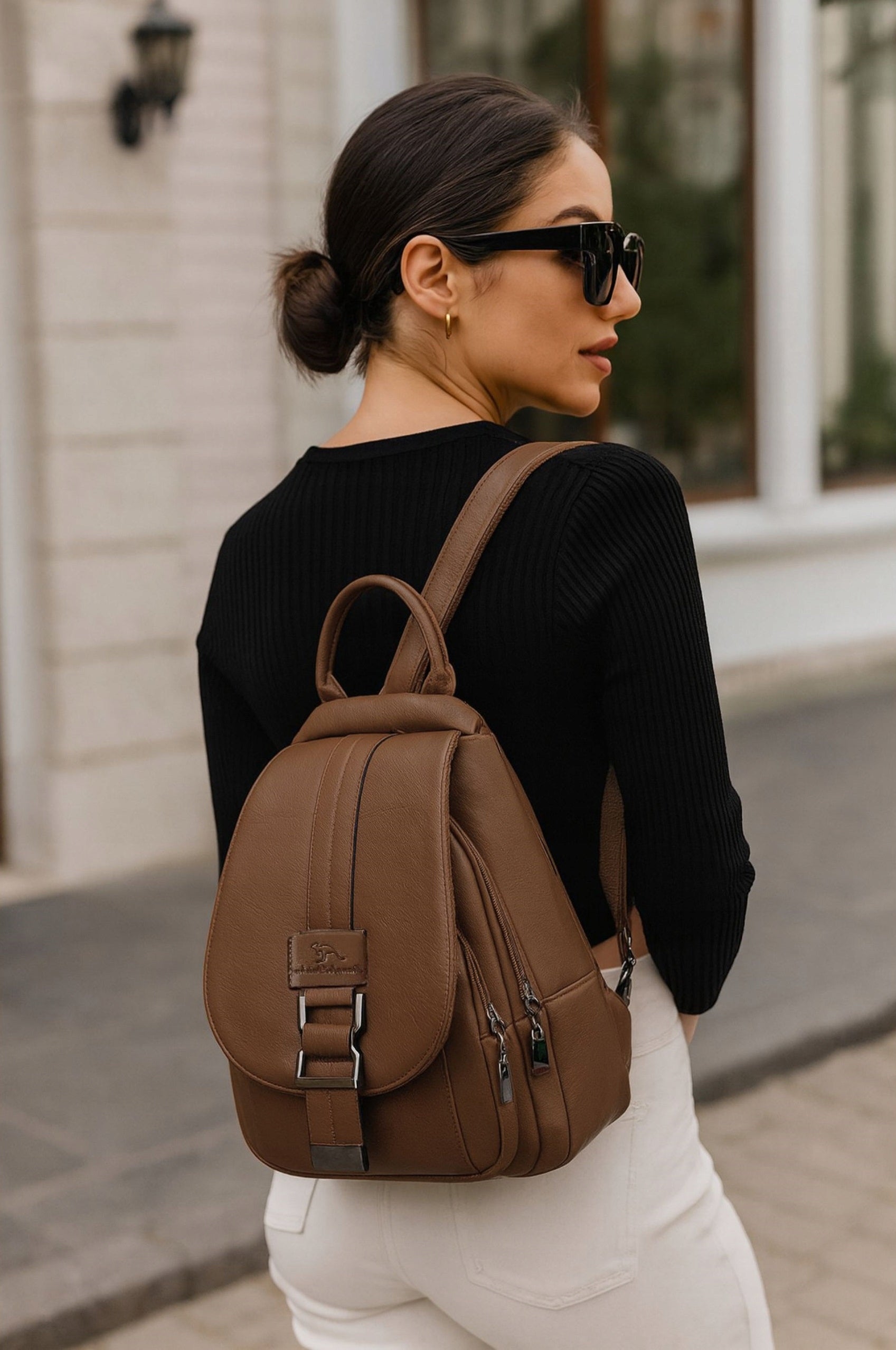 BACKPACK WOMEN'S CITY BACKPACK FOR SCHOOL WORK ECO LEATHER VINTAGE BAG 2IN1 Model cosplay