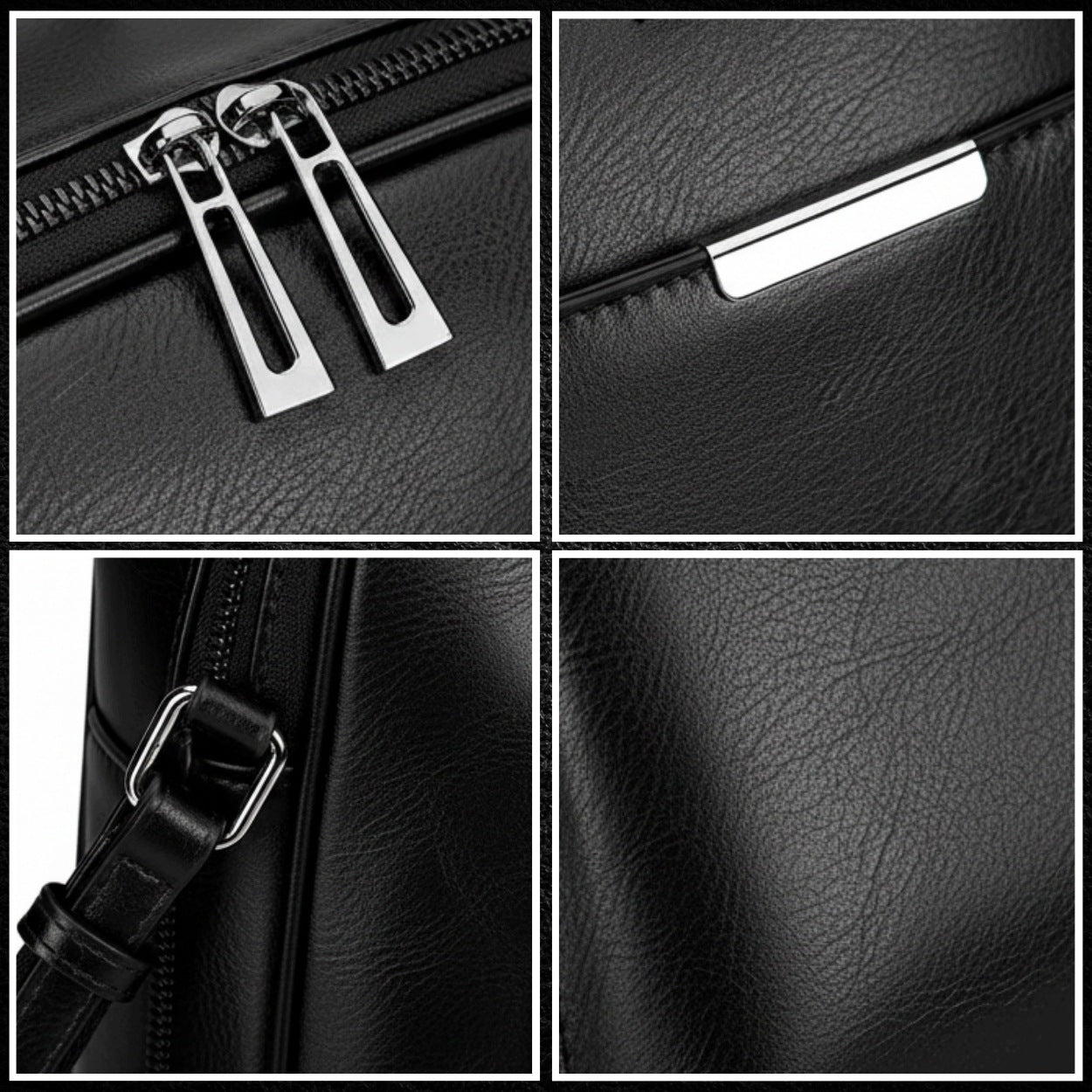 BACKPACK WOMEN'S LEATHER A4 BAG 2IN1 BLACK ROOMY ELEGANT WORK Packaging status original