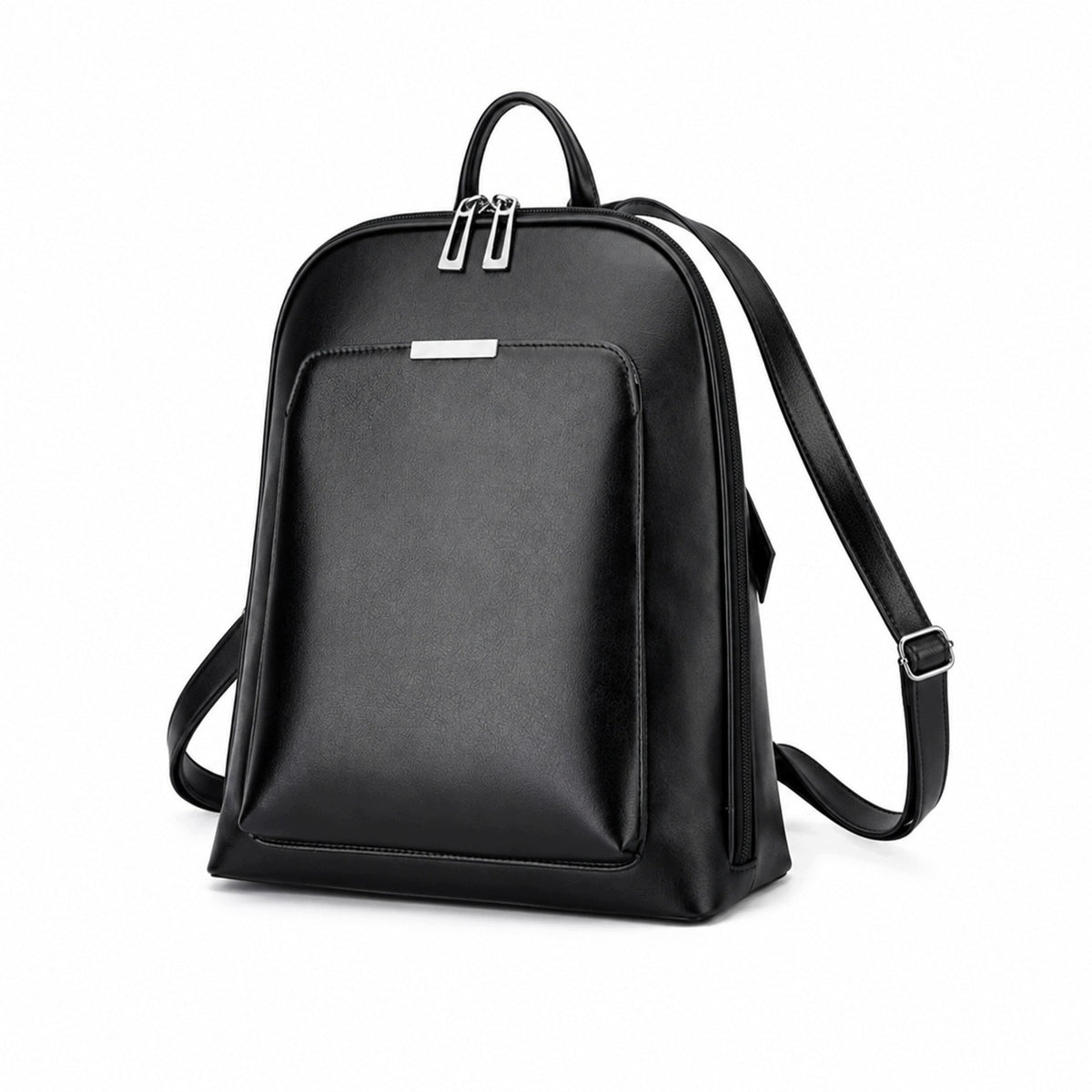 BACKPACK WOMEN'S URBAN BAG 2IN1 A4 BLACK LEATHER ROOMY ELEGANT