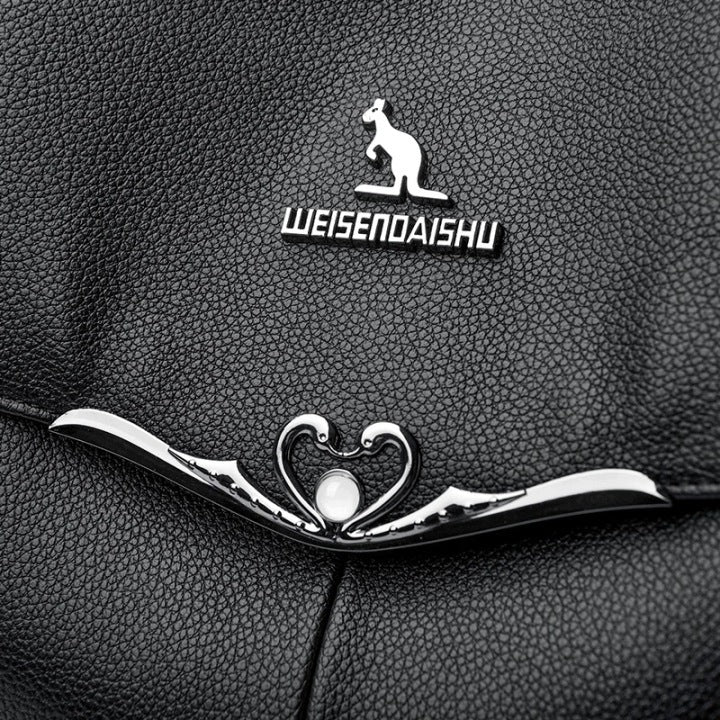 BACKPACK WOMEN'S URBAN BAG ECO LEATHER ELEGANT BLACK ROOMY FASHIONABLE Packaging status original