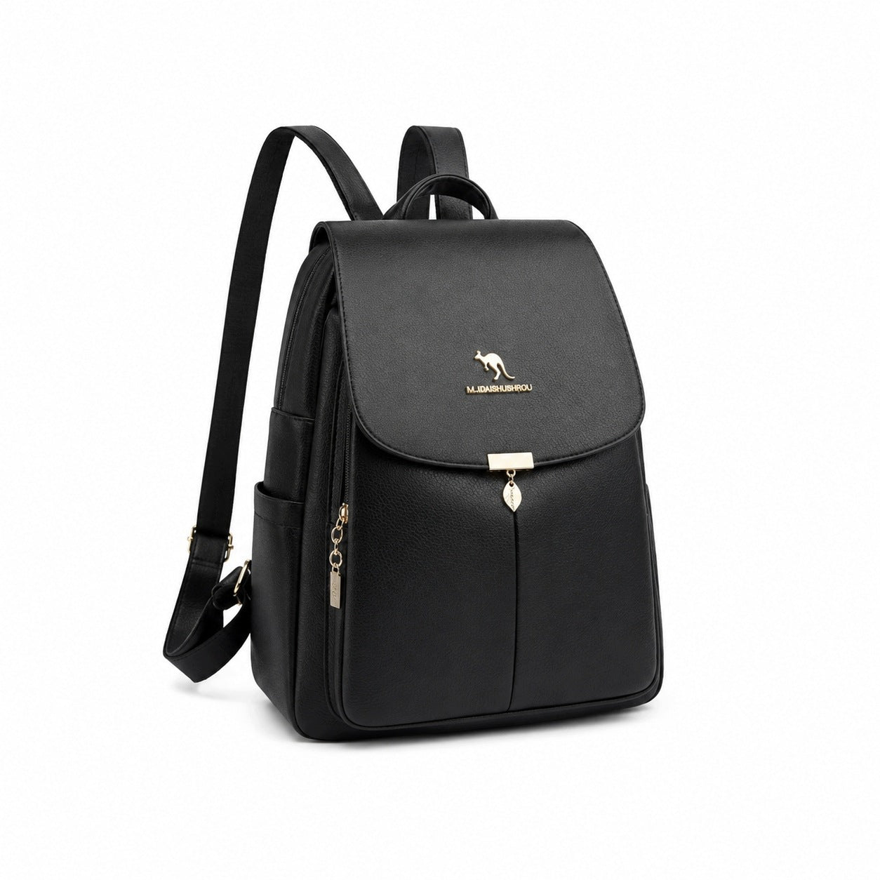 BACKPACK WOMEN'S URBAN BAG ECO LEATHER ELEGANT ROOMY BLACK FASHIONABLE STYLE
