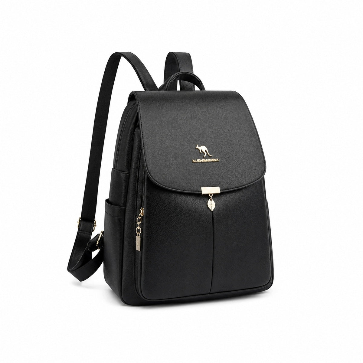 BACKPACK WOMEN'S URBAN BAG ECO LEATHER ELEGANT ROOMY BLACK FASHIONABLE STYLE