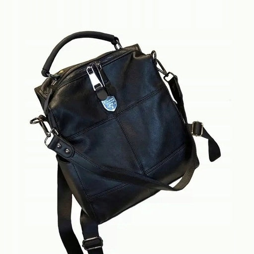 BACKPACK leather bag retro VINTAGE men's women's shoulder black (T122) EAN (GTIN) 5903794631151