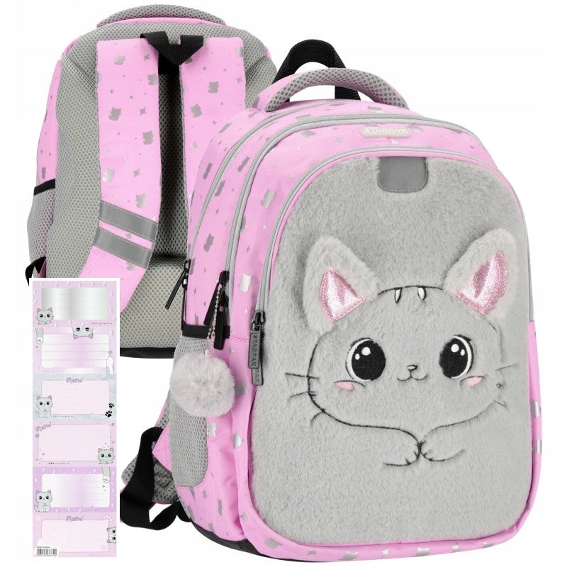 BACKPACK school satchel plush Kitty + Stickers + Lesson Plan