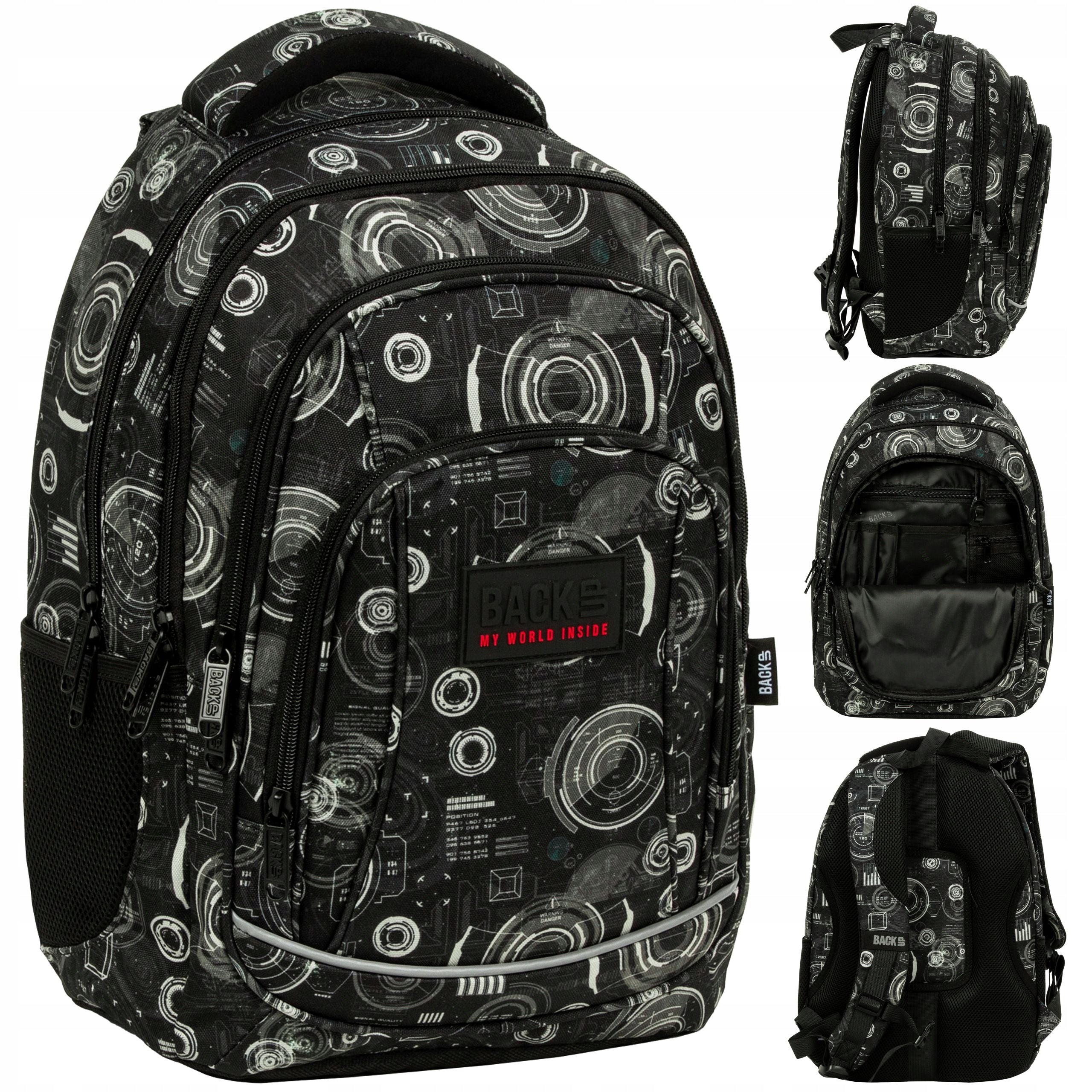 BACKUP SCHOOL BACKPACK YOUTH BLACK RADAR for boy A39 Manufacturer code PLB5A39
