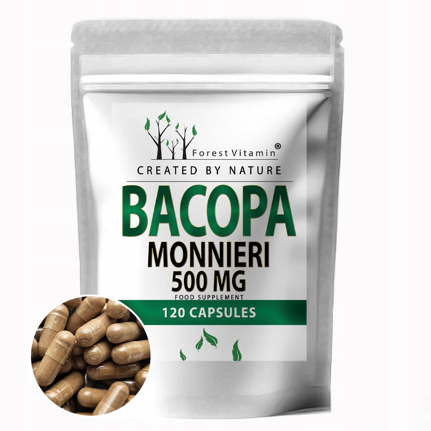 BACOPA MONNIERI BRAHMI 500mg MEMORY BAKOPA 120caps STRESS DEPRESSION SCIENCE