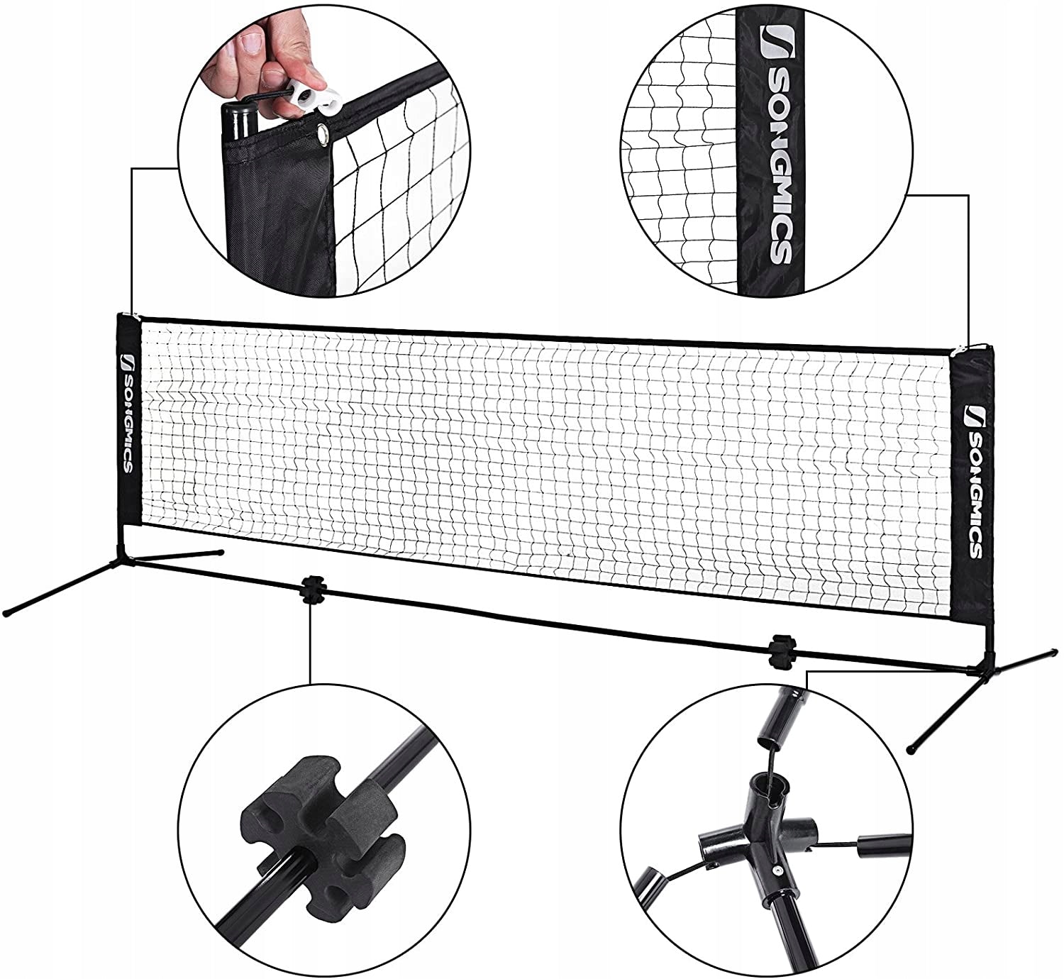 BADMINTON NET VOLLEYBALL TENNIS SONGMICS 5M HEIGHT ADJUSTMENT FOLDING Brand Songmics