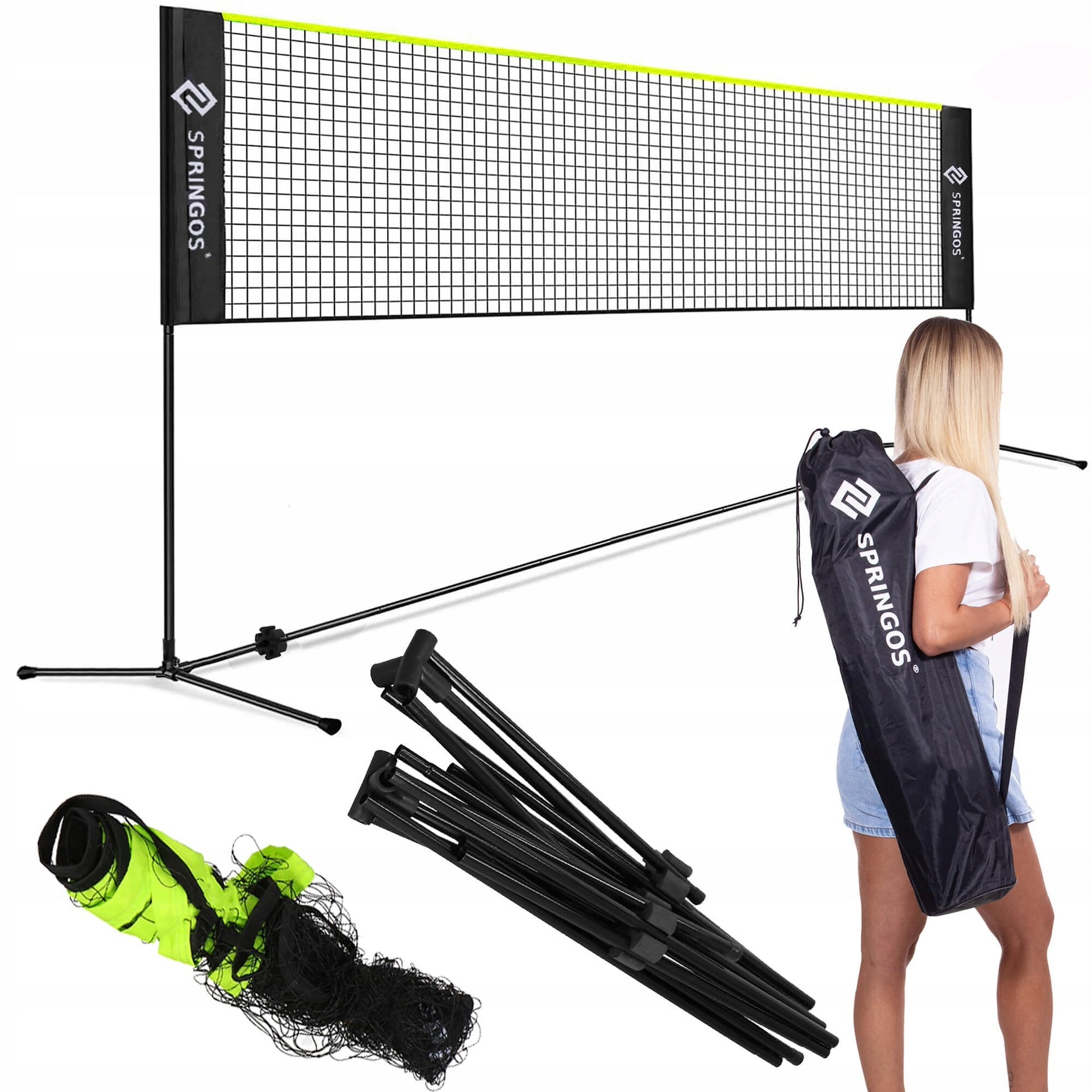 BADMINTON PALLET NET + FOLDING FRAME 400x75cm + COVER Manufacturer code KG0036