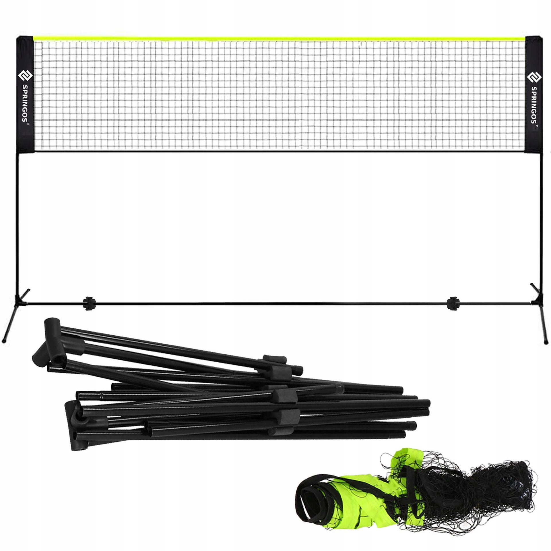 BADMINTON PALLET NET + FOLDING FRAME 400x75cm + COVER Model KG0036 SIATKA DO BADMINTONA