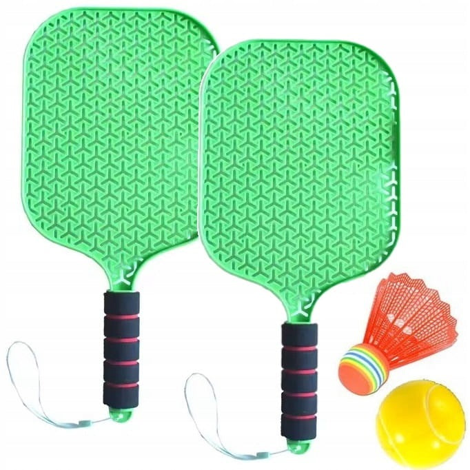 BADMINTON RACKET SET 40CM BEACH PADDLES + SHUTTLECOCK BALL