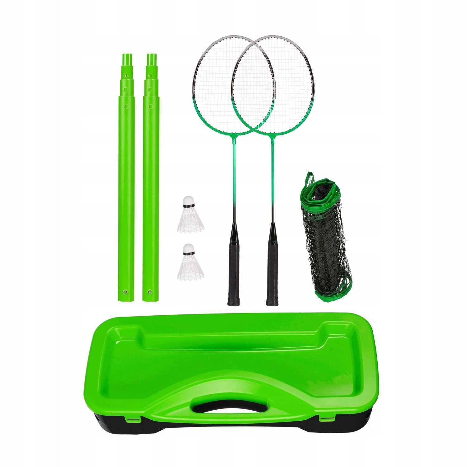 BADMINTON SET 2IN1 RACKETS NET SHUTTLECOCKS IN SUITCASE FOLDING OUTTEC Kind shuttlecock strings cover rocket mesh pole shuttlecock set racket set racket set with shuttlecock