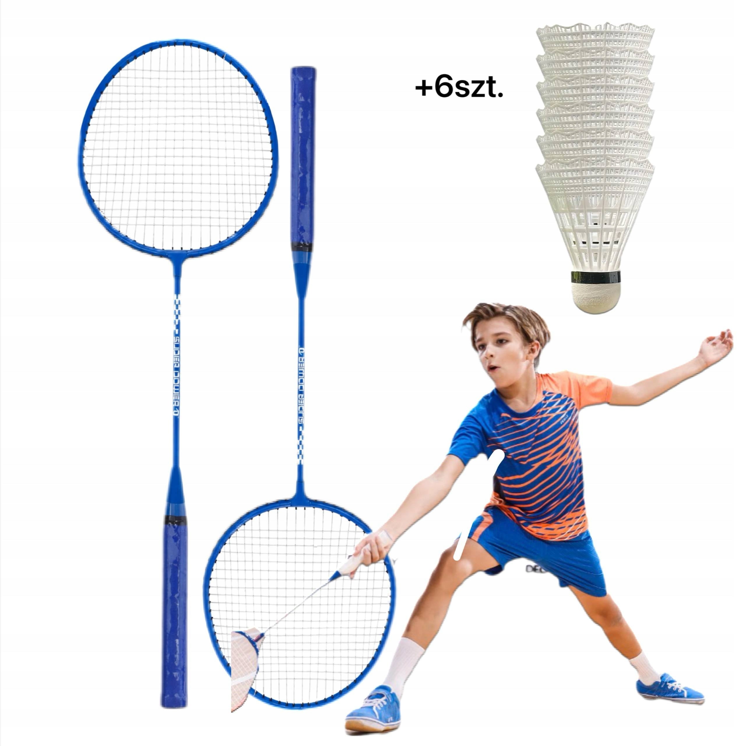 BADMINTON SET 2X RACKETS IN A COVER + 6X 9IN1 DARTS FOR PLAYING Manufacturer code ozlmsporting