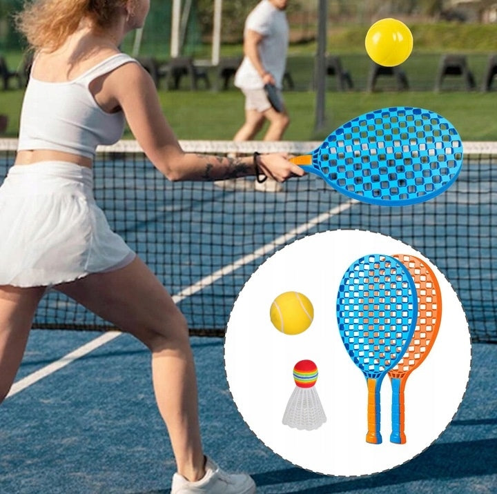 BADMINTON SET 37 CM BEACH RACKETS PADDLES SHUTTLECOCK + BALL Brand no brand
